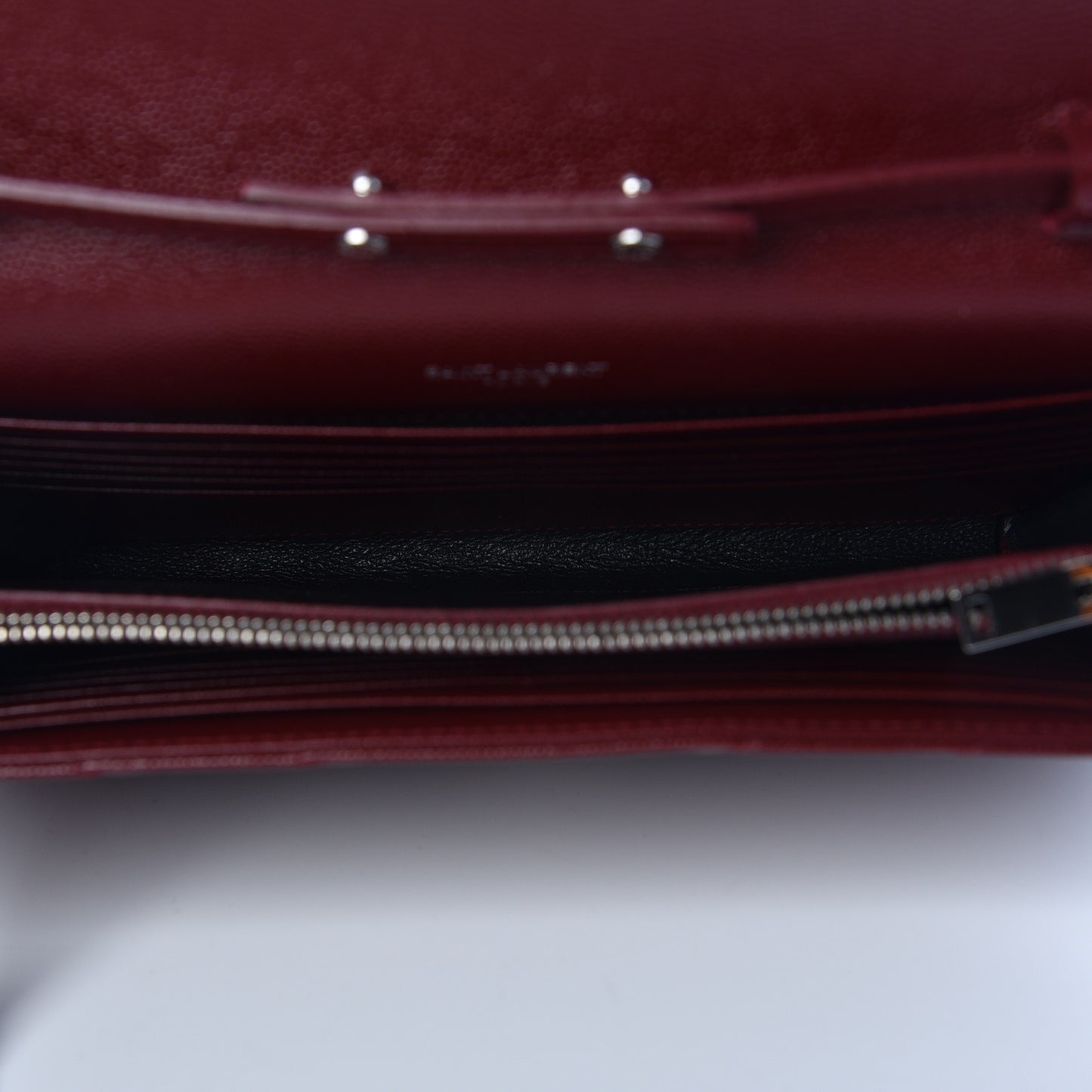 Grain De Poudre Matelasse Chevron Monogram Chain Wallet Palissandre