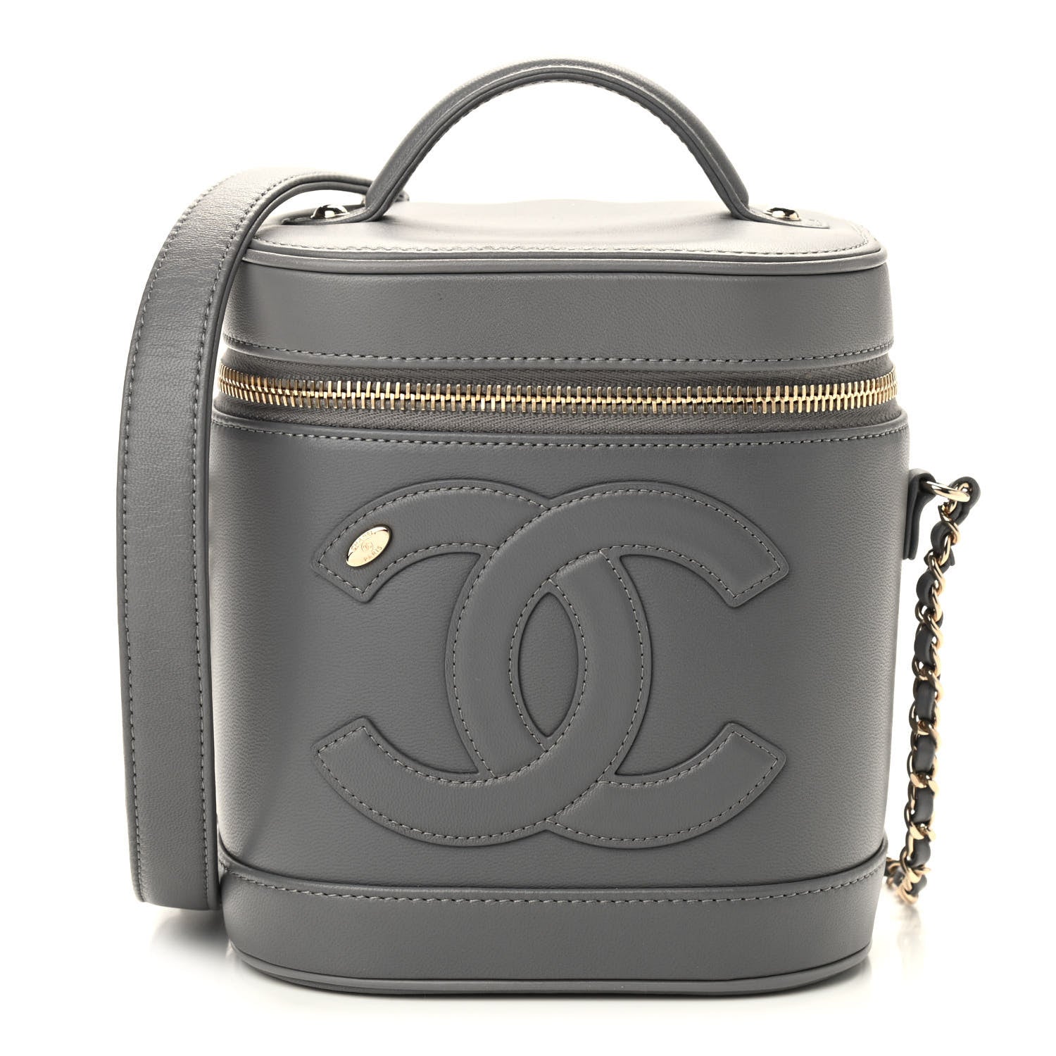 Chanel Lambskin Timeless Vanity Cosmetic Case Grey 1 of 10