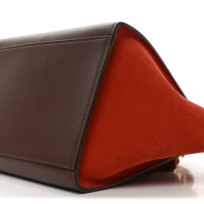 Celine Smooth Calfskin Nubuck Small Tri-Color Trapeze Light Ruby 9 of 9