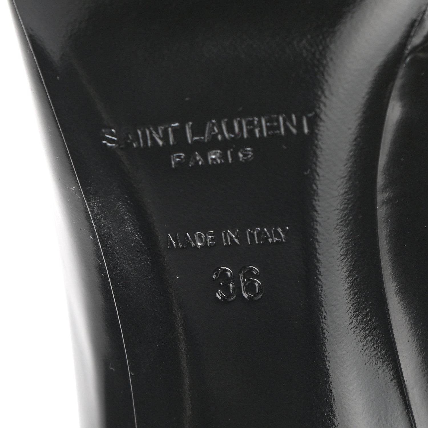 Saint Laurent Patent Calfskin Teddy High Vamp 105 Pumps 36 Black 6 of 11