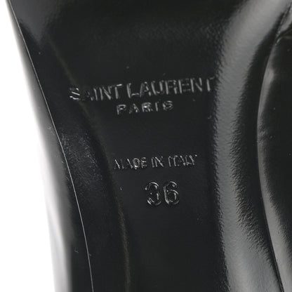 Saint Laurent Patent Calfskin Teddy High Vamp 105 Pumps 36 Black 6 of 11