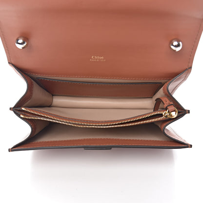 Chloe Calfskin Crocodile Embossed Aby Chain Shoulder Bag Chestnut Brown 5 of 10