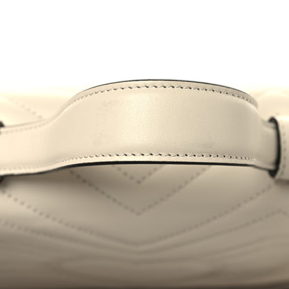 Gucci Calfskin Matelasse Small GG Marmont Top Handle Shoulder Bag White 14 of 14