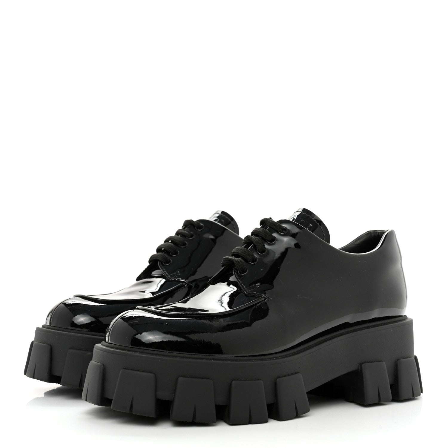 Prada Vernice Monolith 55mm Derby Loafers 39 Black 4 of 11