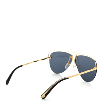 Louis Vuitton Metal Monogram Grease Sunglasses Z1172E Gold 4 of 9