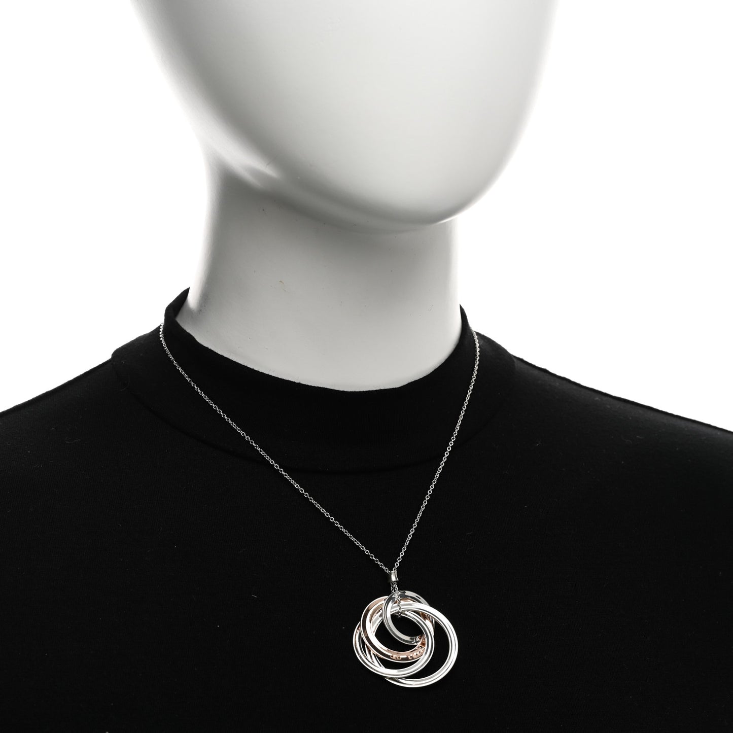 Sterling Silver Rubedo Large 1837 Circles Pendant Necklace