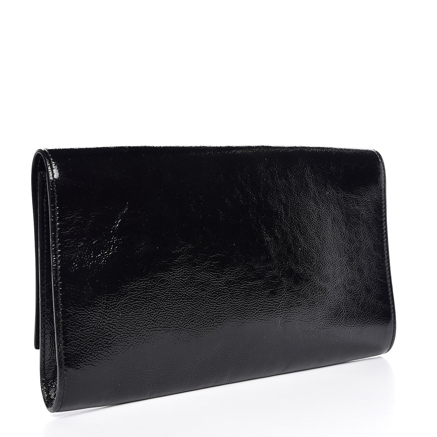 Textured Patent Monogram Large Belle De Jour Clutch Black