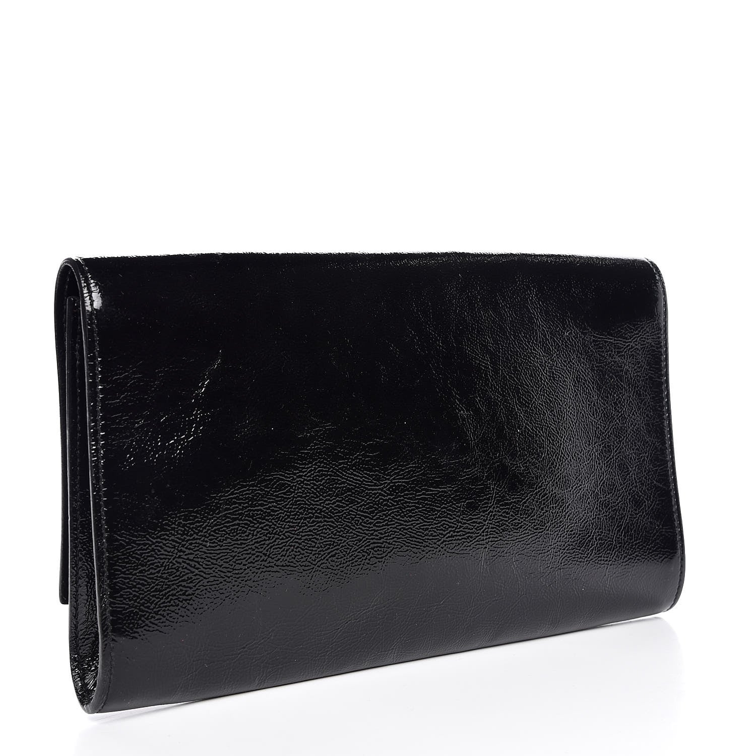 Saint Laurent Textured Patent Monogram Large Belle De Jour Clutch Black 3 of 6