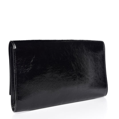 Saint Laurent Textured Patent Monogram Large Belle De Jour Clutch Black 3 of 6