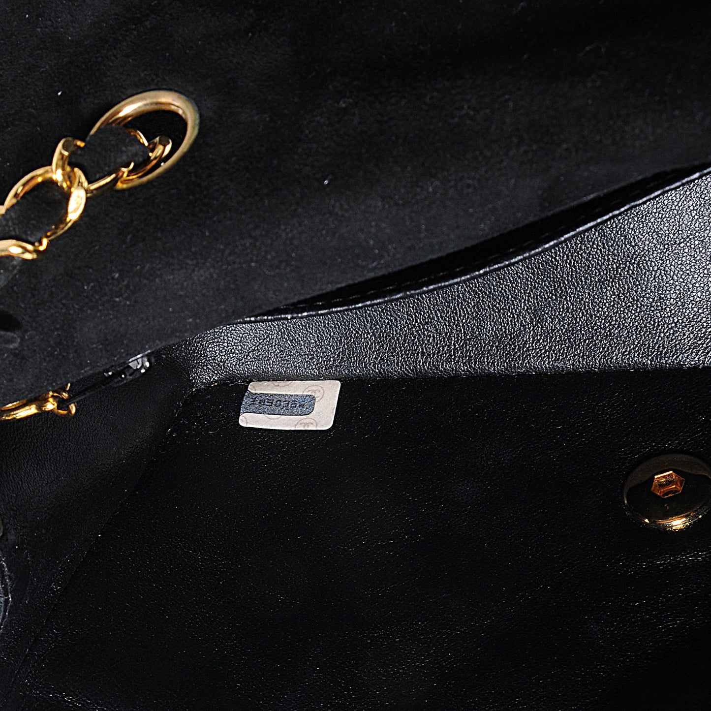 Suede Quilted Small Flap Black