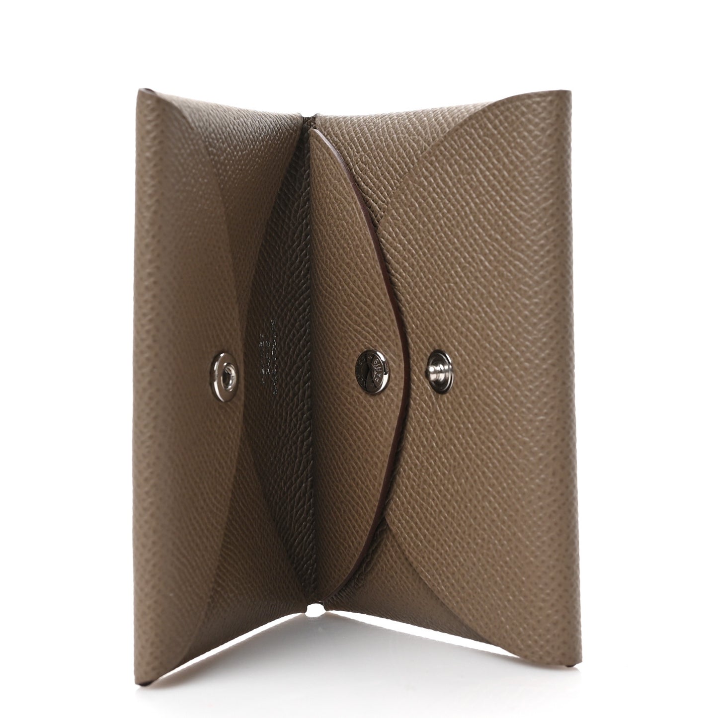 Epsom Calvi Duo Card Case Etoupe