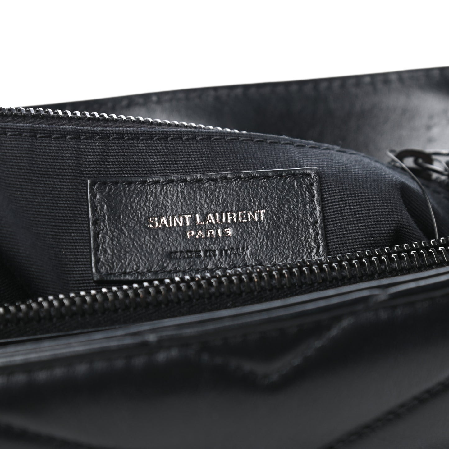 Calfskin Y Quilted Monogram Medium Loulou Chain Satchel Black