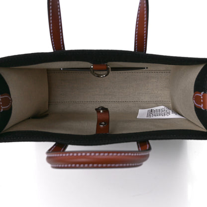 Burberry Canvas Smooth Calfskin Mini Two Tone Freya Tote Black Tan 5 of 13