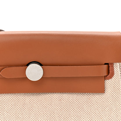 Hermes Military Toile Vache Hunter Herbag Zip Retourne 20 Ecru Beige Fauve 8 of 10