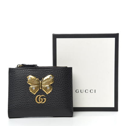 Gucci Pebbled Calfskin Farfalla Card Case Black 8 of 8