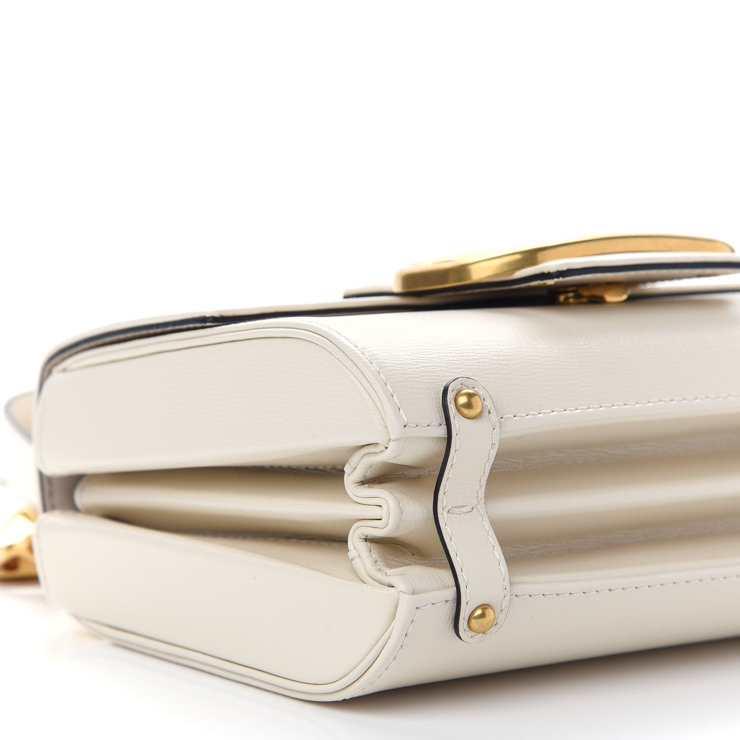 Valentino Garavani Grainy Calfskin VLogo Stud Sign Shoulder Bag Light Ivory 7 of 8