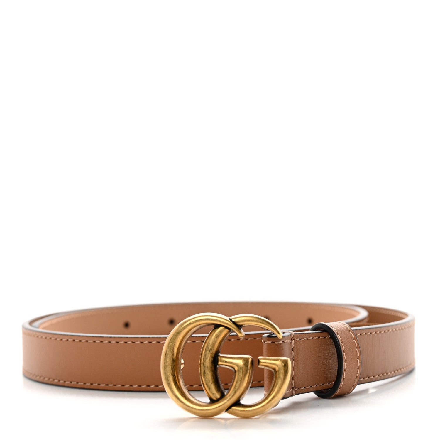 Gucci Moon Calfskin Double G 20mm Belt 75 30 Natural Tan 1 of 5