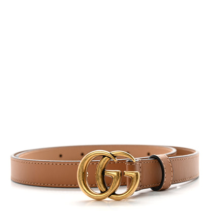 Gucci Moon Calfskin Double G 20mm Belt 75 30 Natural Tan 1 of 5