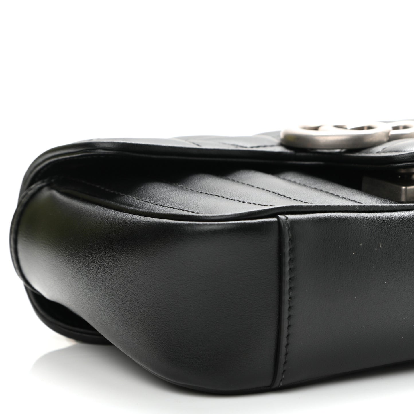 Calfskin Matelasse Aria Mini GG Marmont Shoulder Bag Black