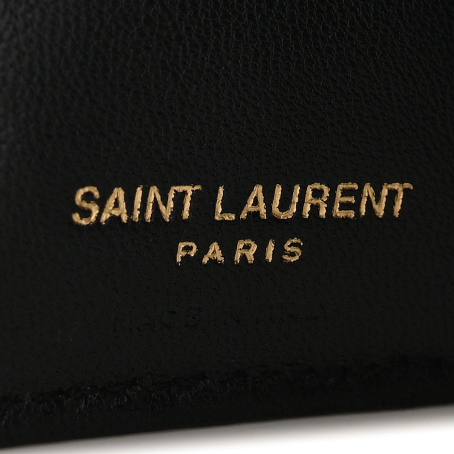 Saint Laurent Grain De Poudre Matelasse Chevron Monogram Origami Tiny Wallet Black 6 of 7