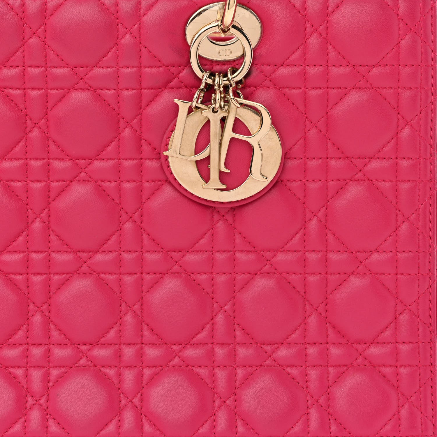 Christian Dior Lambskin Cannage Large Lady Dior Fuchsia 8 of 21