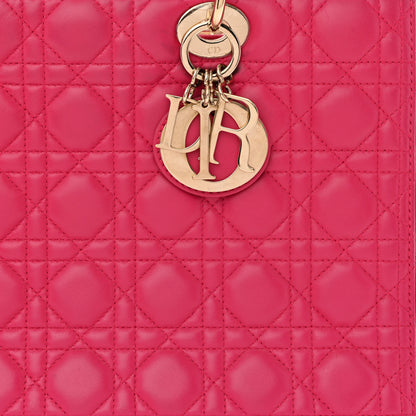 Christian Dior Lambskin Cannage Large Lady Dior Fuchsia 8 of 21