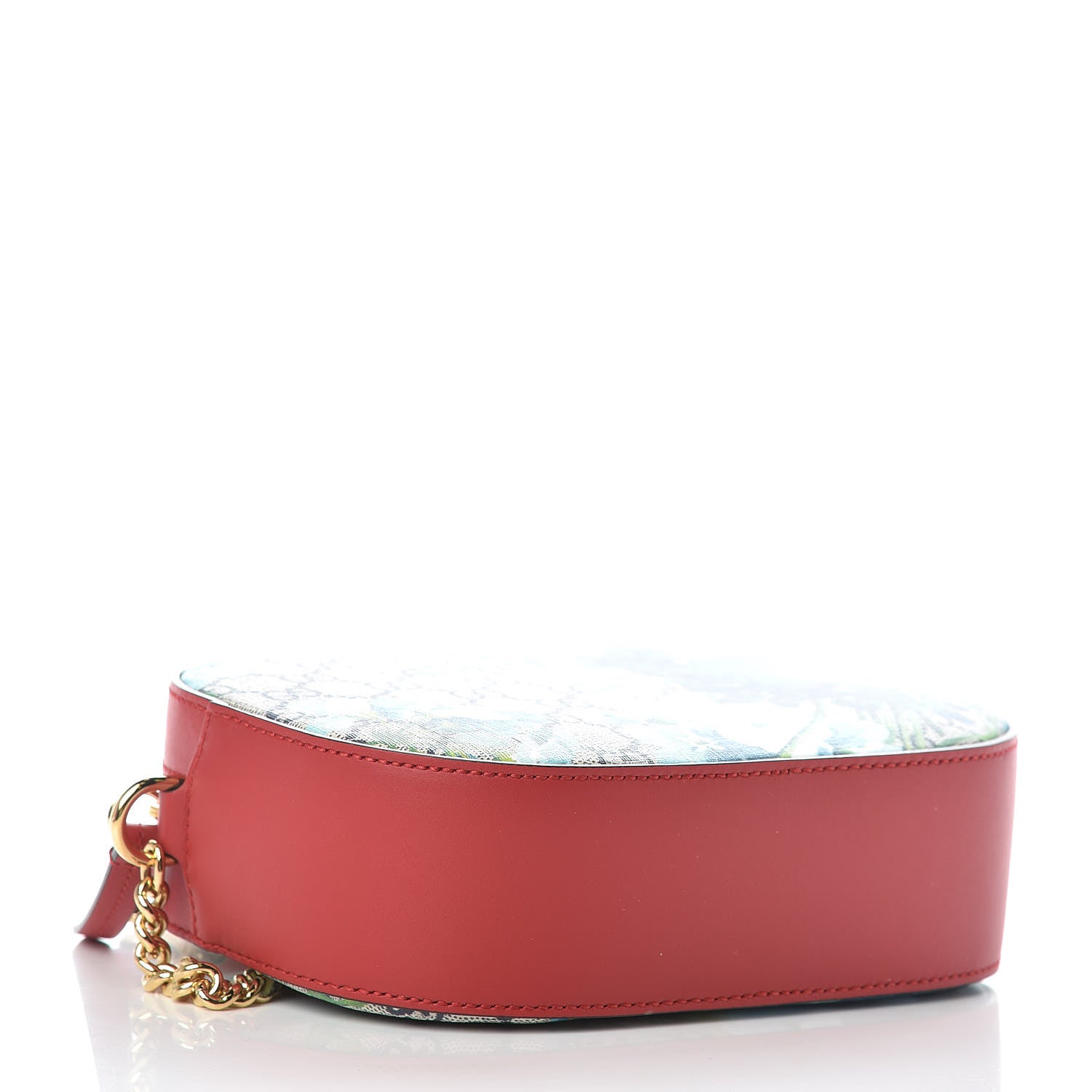 Gucci GG Supreme Monogram Blooms Mini Chain Shoulder Bag Beige Blue Navy Hibiscus Red 4 of 9