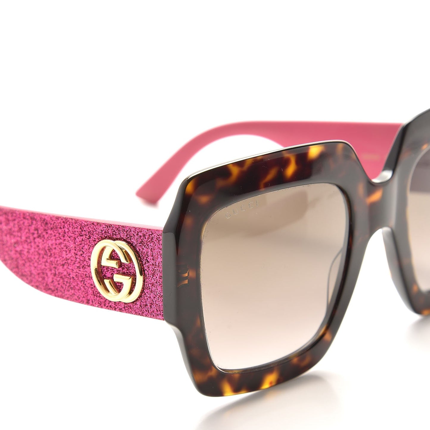 Square Frame GG0102S Sunglasses Glitter Pink Multi