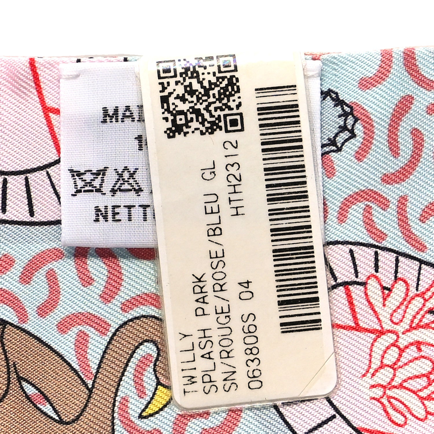 Hermes Silk Splash Park Twilly Rouge Rose Bleu Glacier 3 of 4