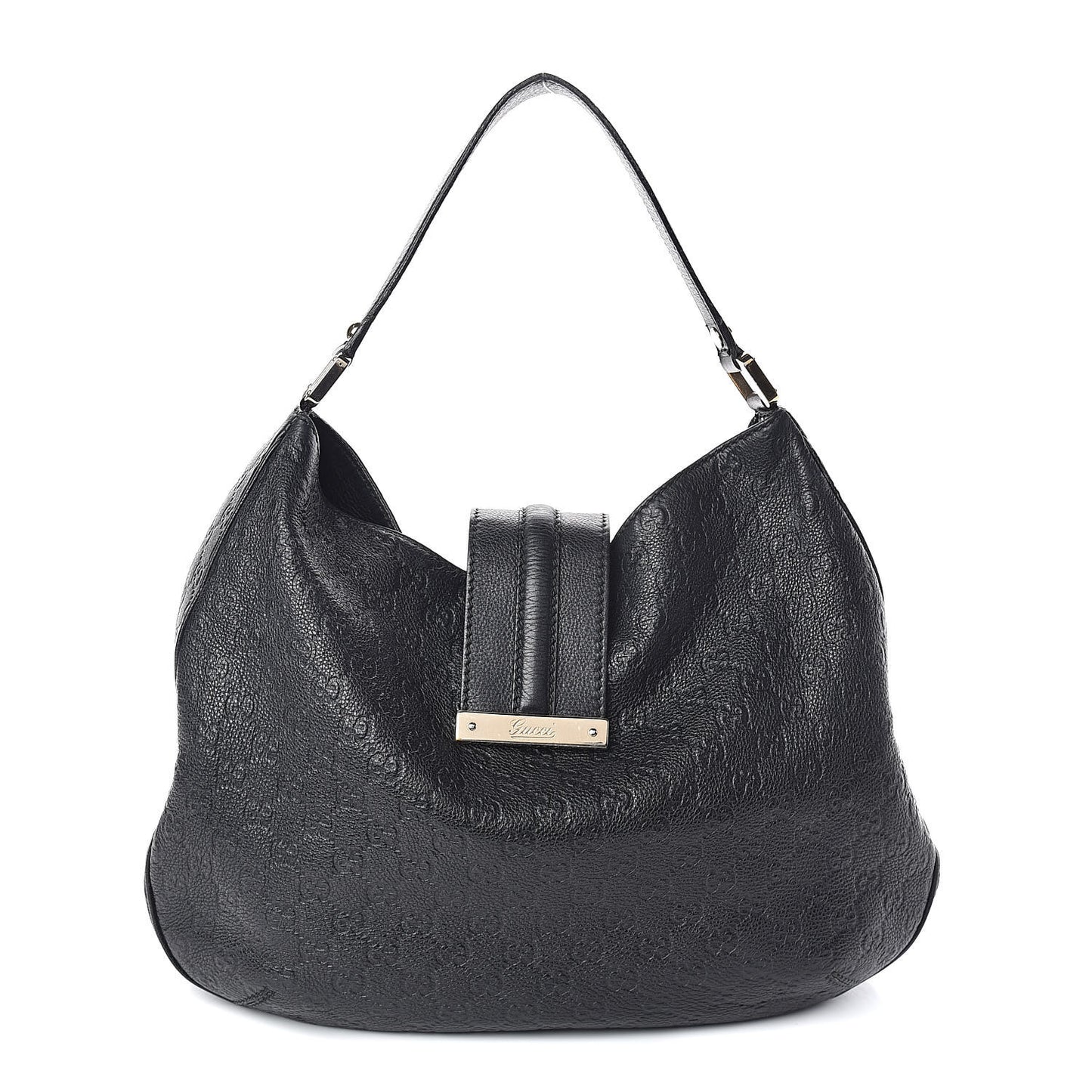 Guccissima Large New Ladies Web Hobo Black