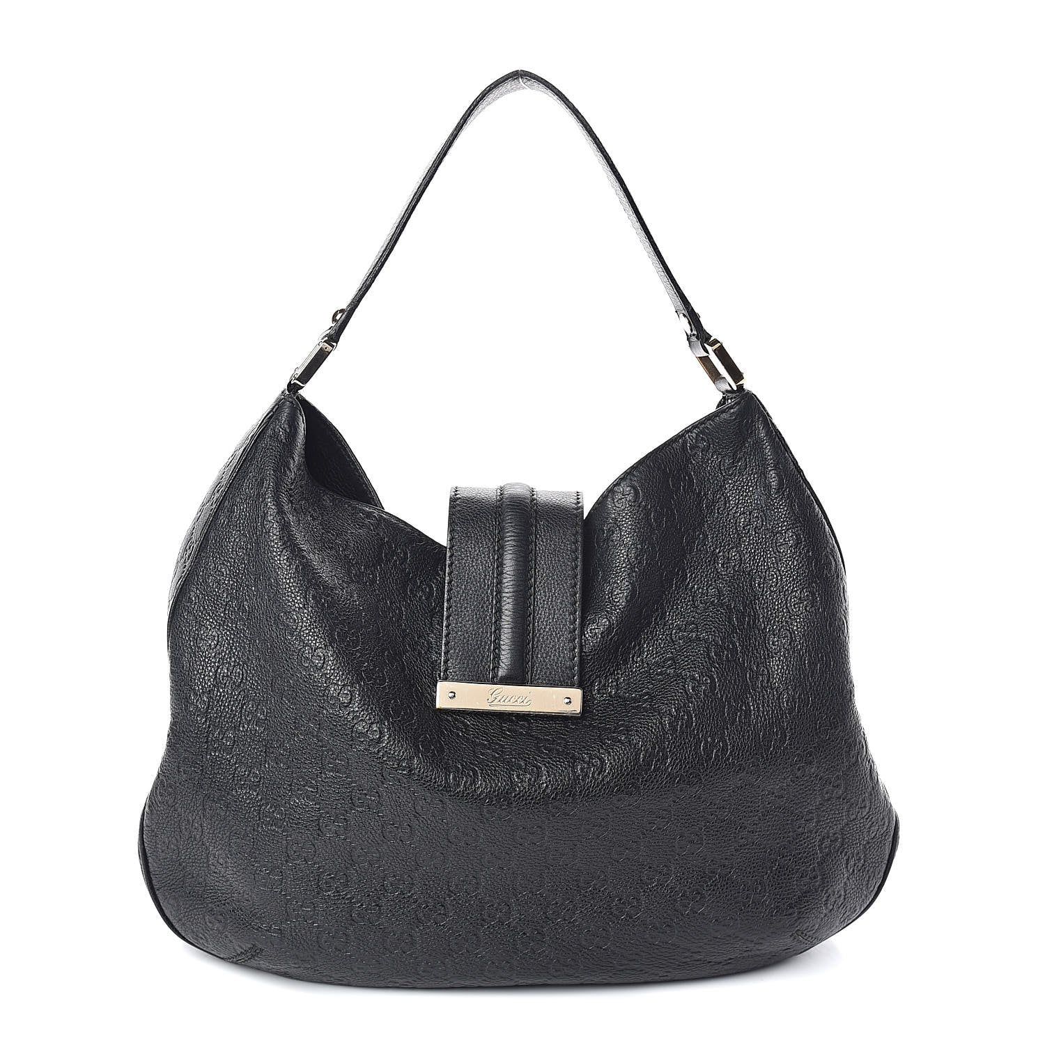 Gucci Guccissima Large New Ladies Web Hobo Black 1 of 15