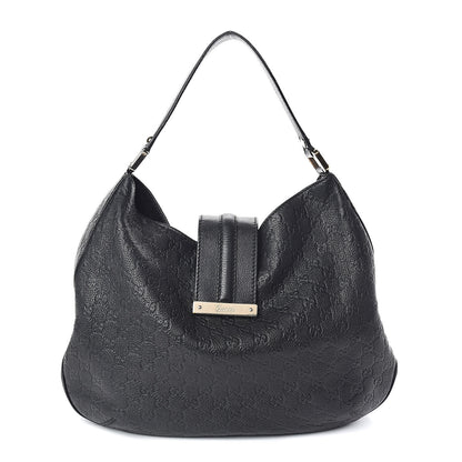 Gucci Guccissima Large New Ladies Web Hobo Black 1 of 15