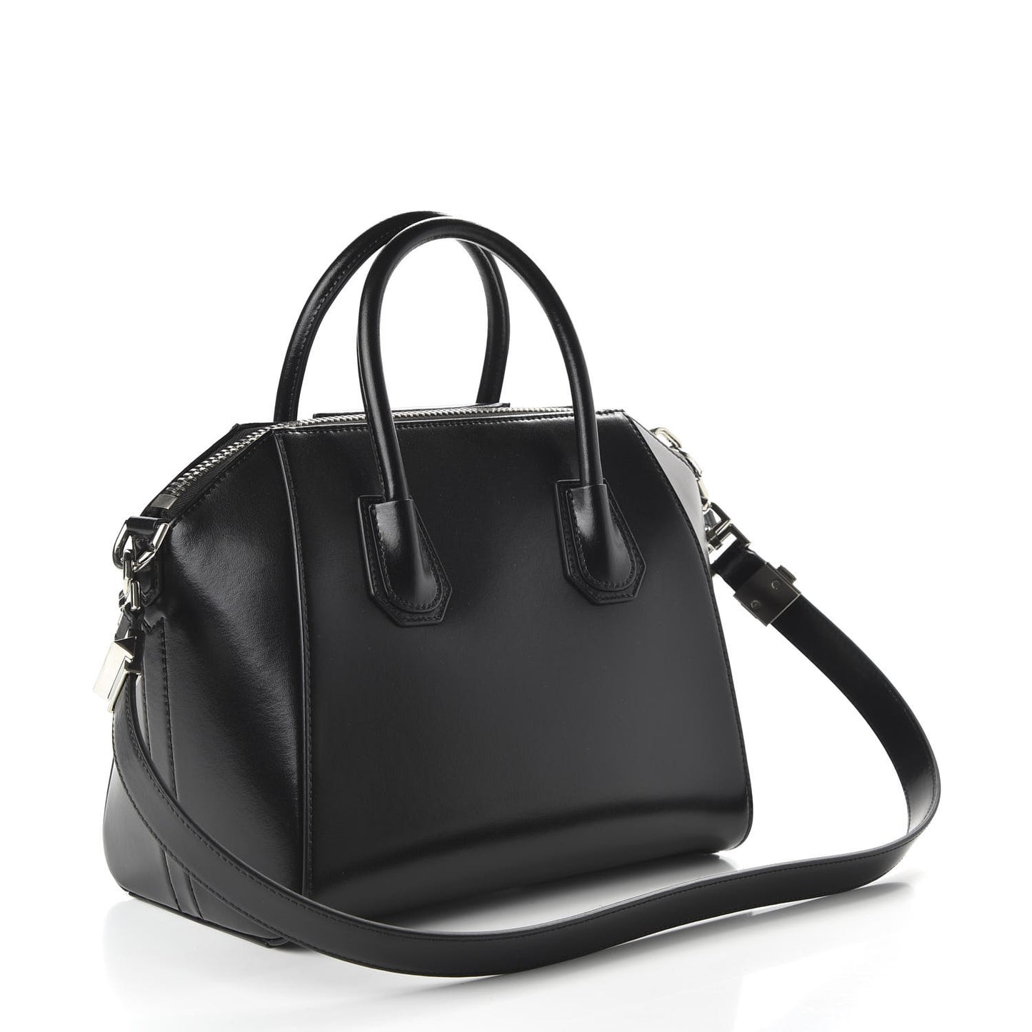 Shiny Lord Calfskin Small Antigona Black