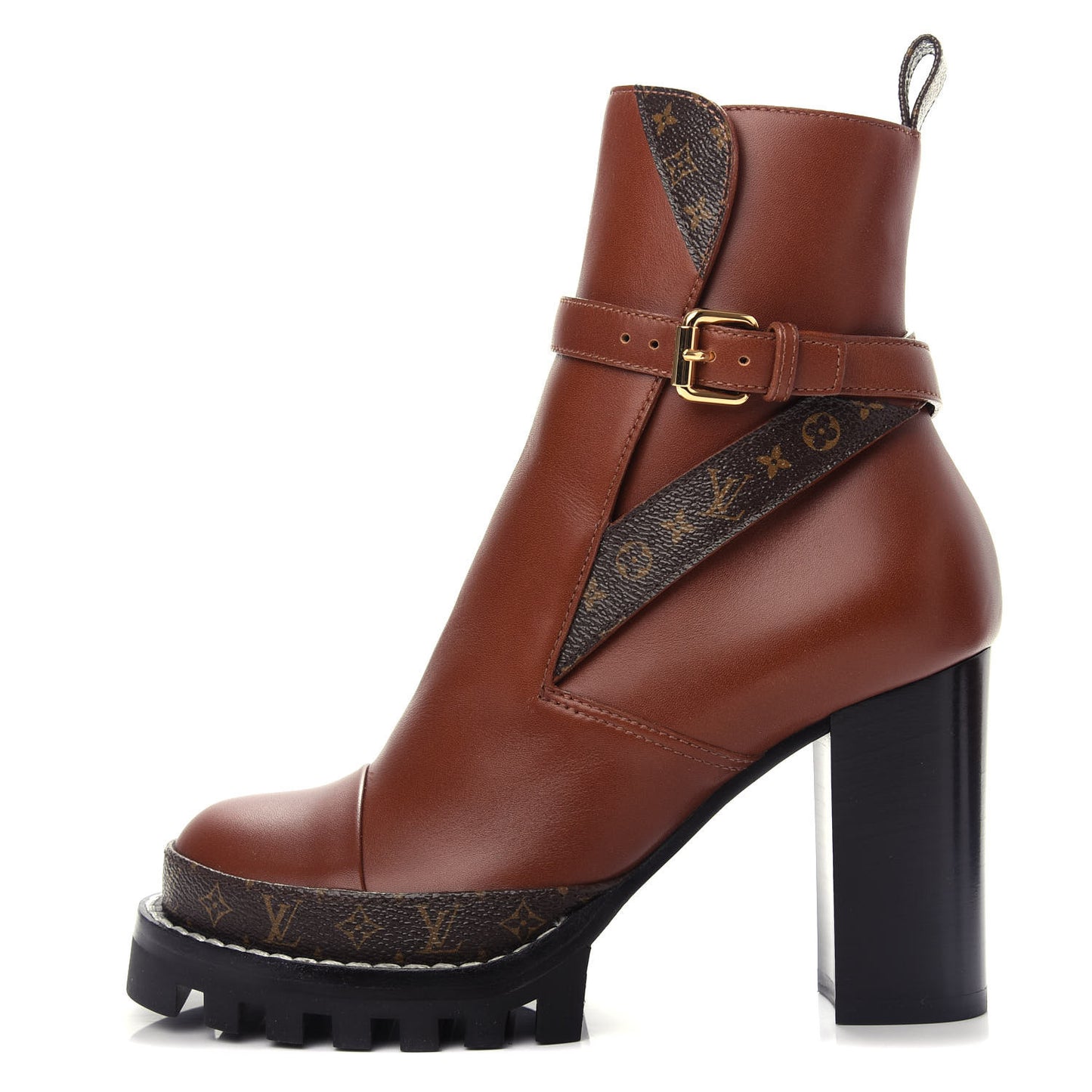 Calfskin Monogram Star Trail Ankle Boots 37 Cognac