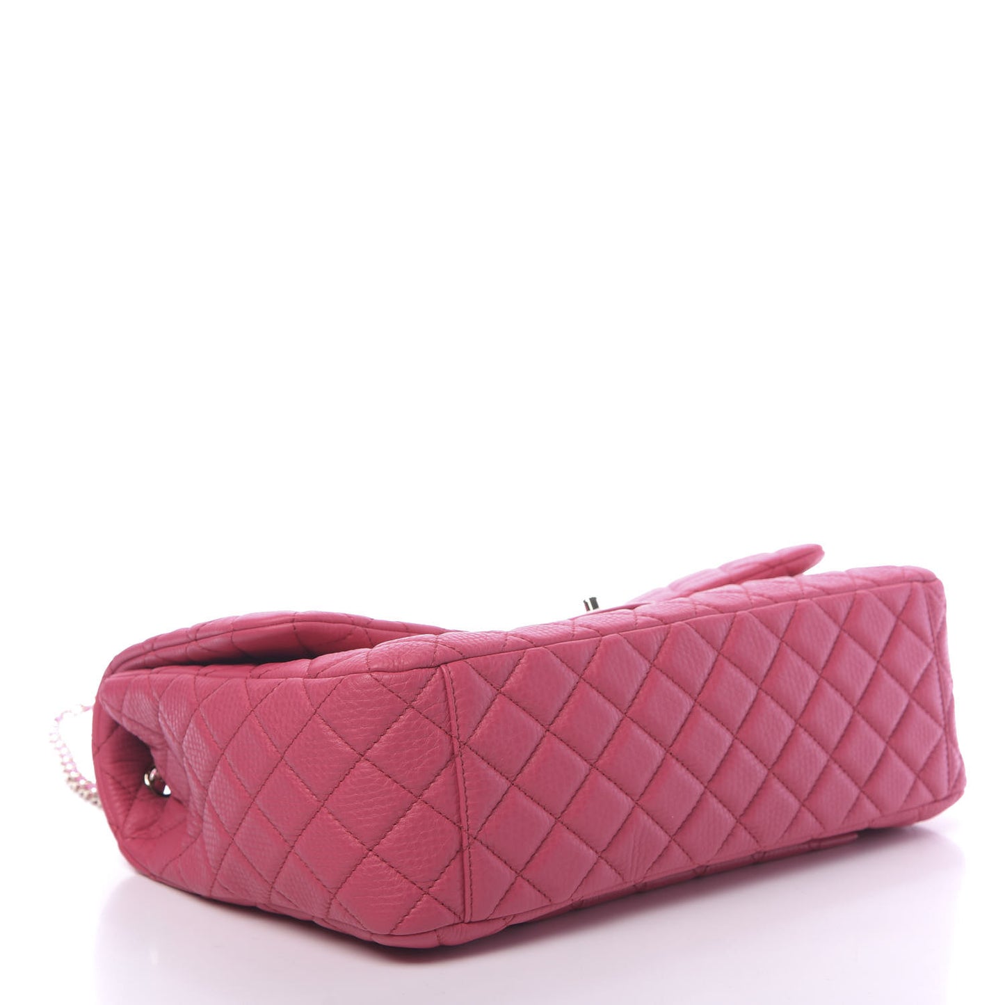 Calfskin Quilted Small XXL Travel Flap Bag Dark Pink