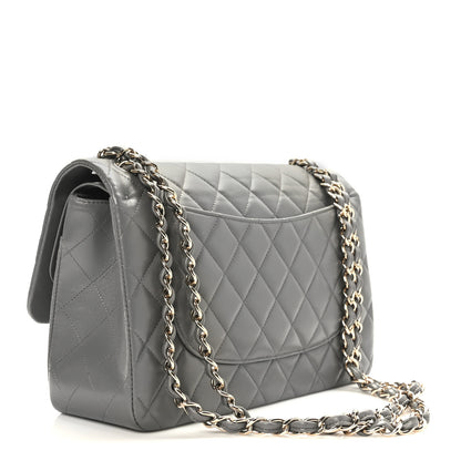 Chanel Lambskin Quilted Jumbo Double Flap Dark Grey 3 of 9