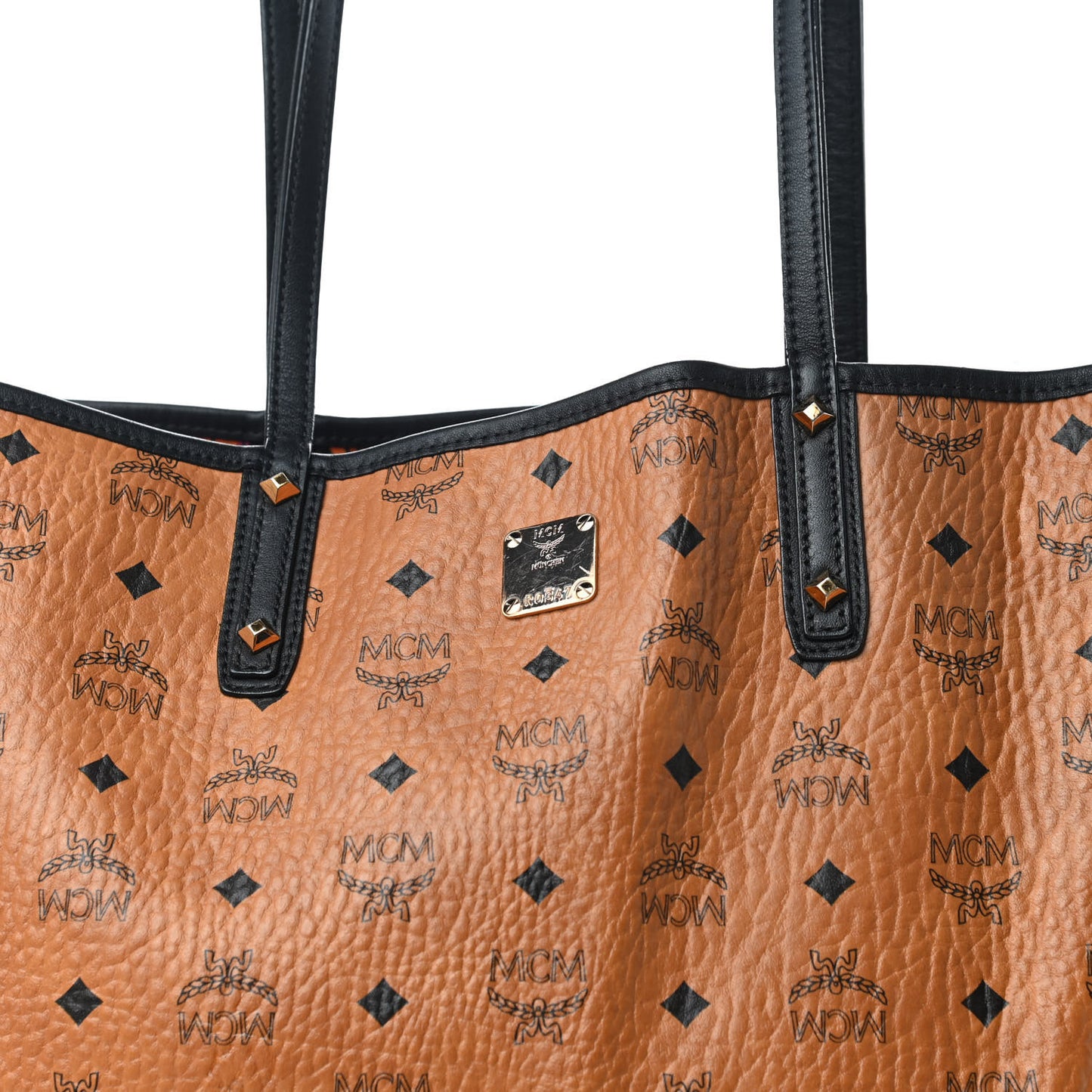 Visetos Medium Project Reversible Shopper Tote Cognac
