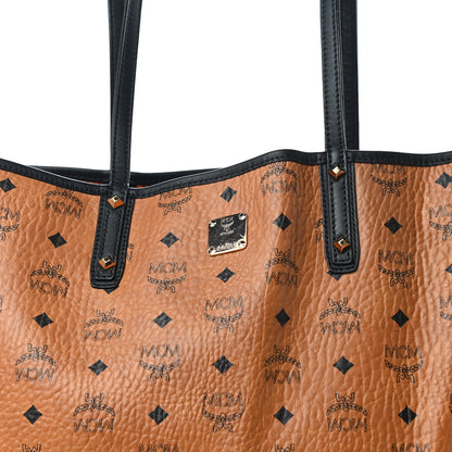 MCM Visetos Medium Project Reversible Shopper Tote Cognac 9 of 15