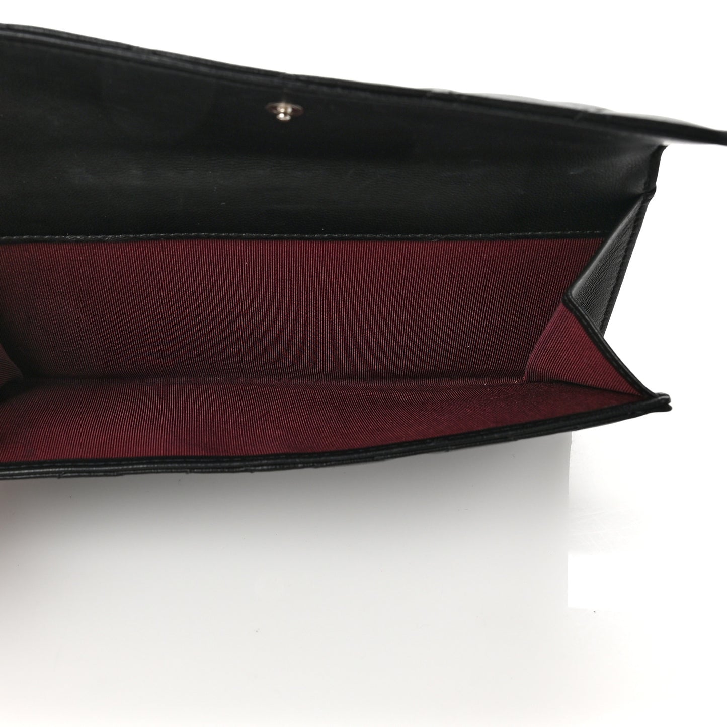 Lambskin Quilted Long Flap Wallet Black