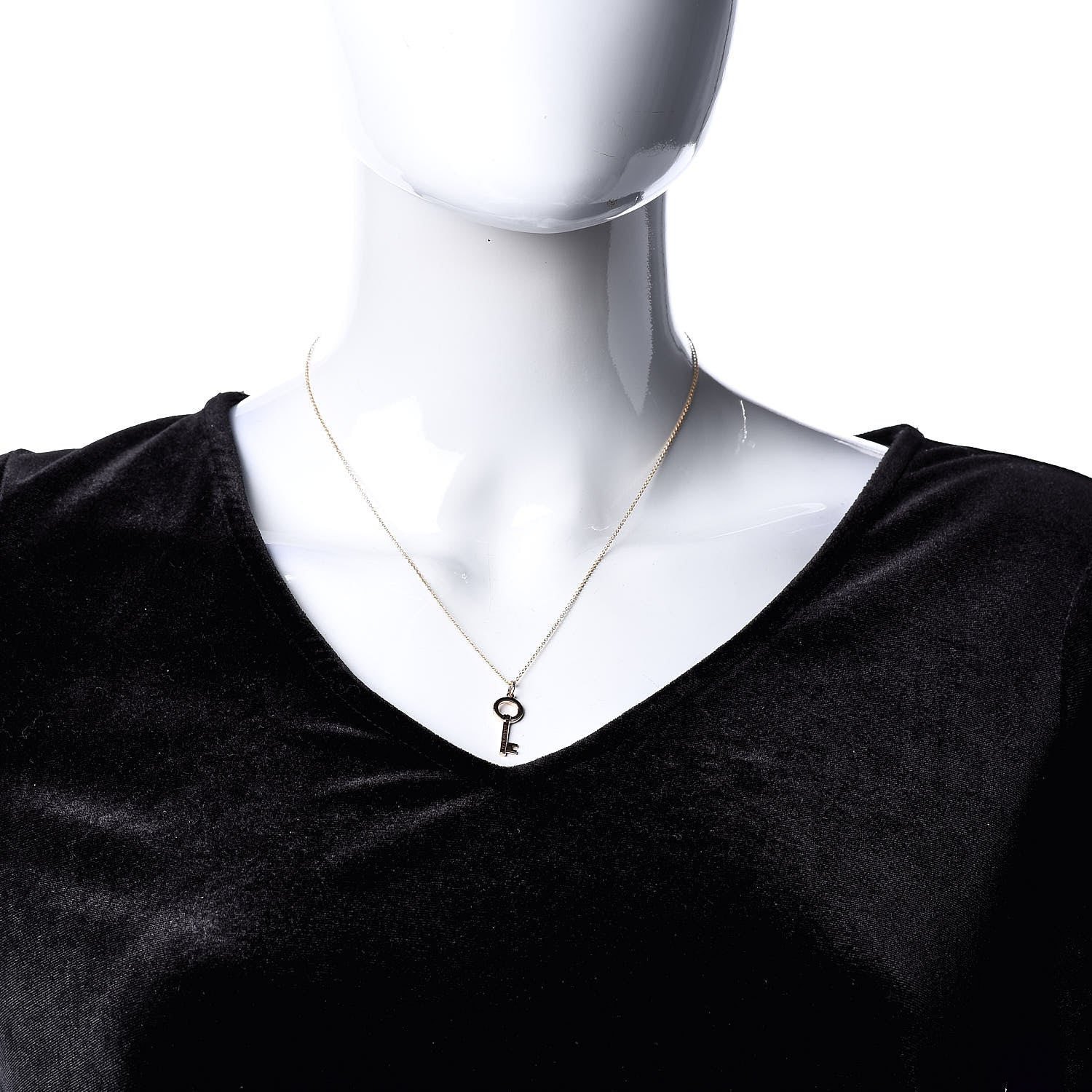 Tiffany 18K Rose Gold Modern Keys Open Round Key Pendant Necklace 2 of 7