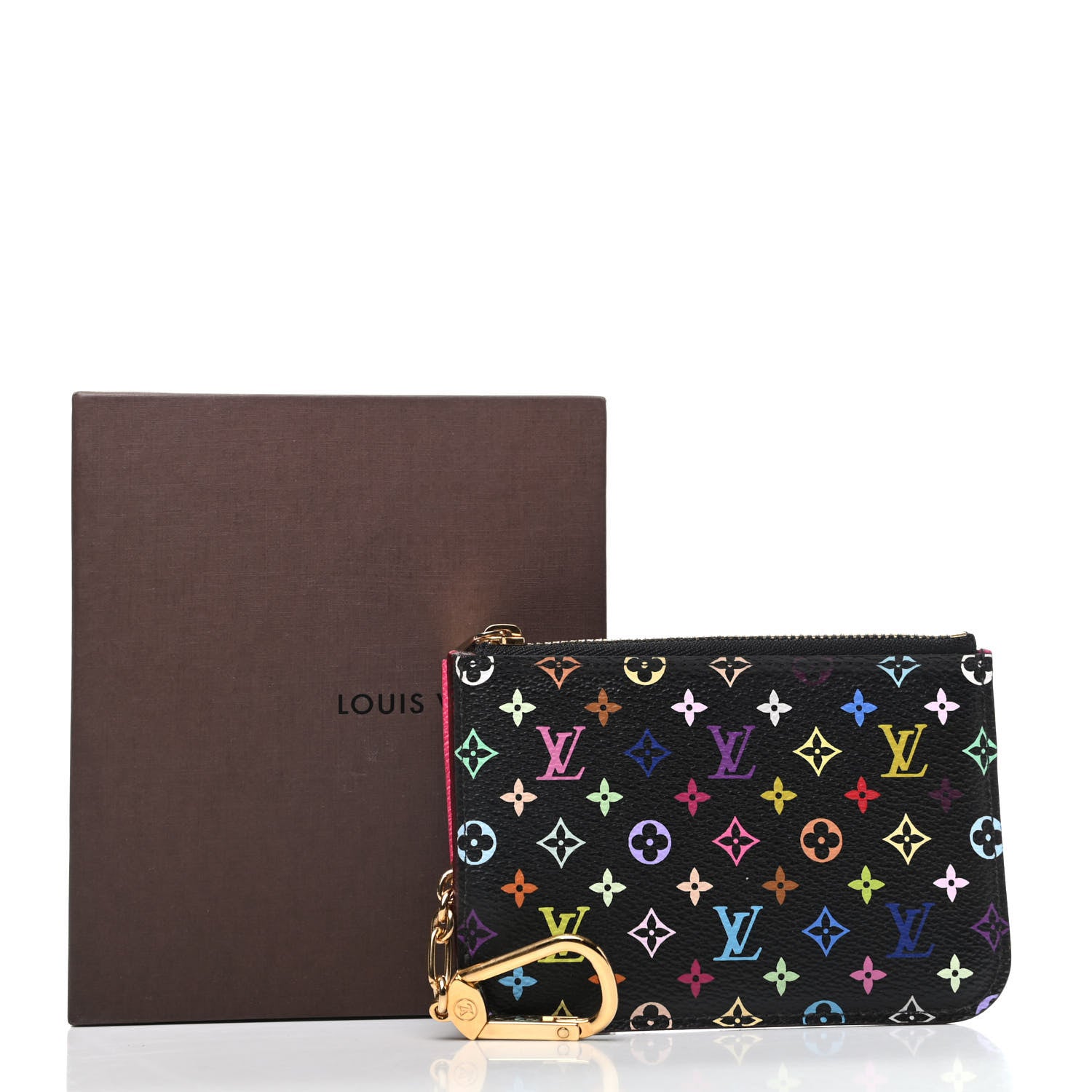 Louis Vuitton Monogram Multicolor Key Pouch Black Grenade 7 of 7