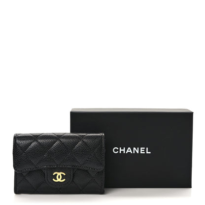 Chanel Caviar Quilted Flap Card Holder Wallet Black 9 of 9