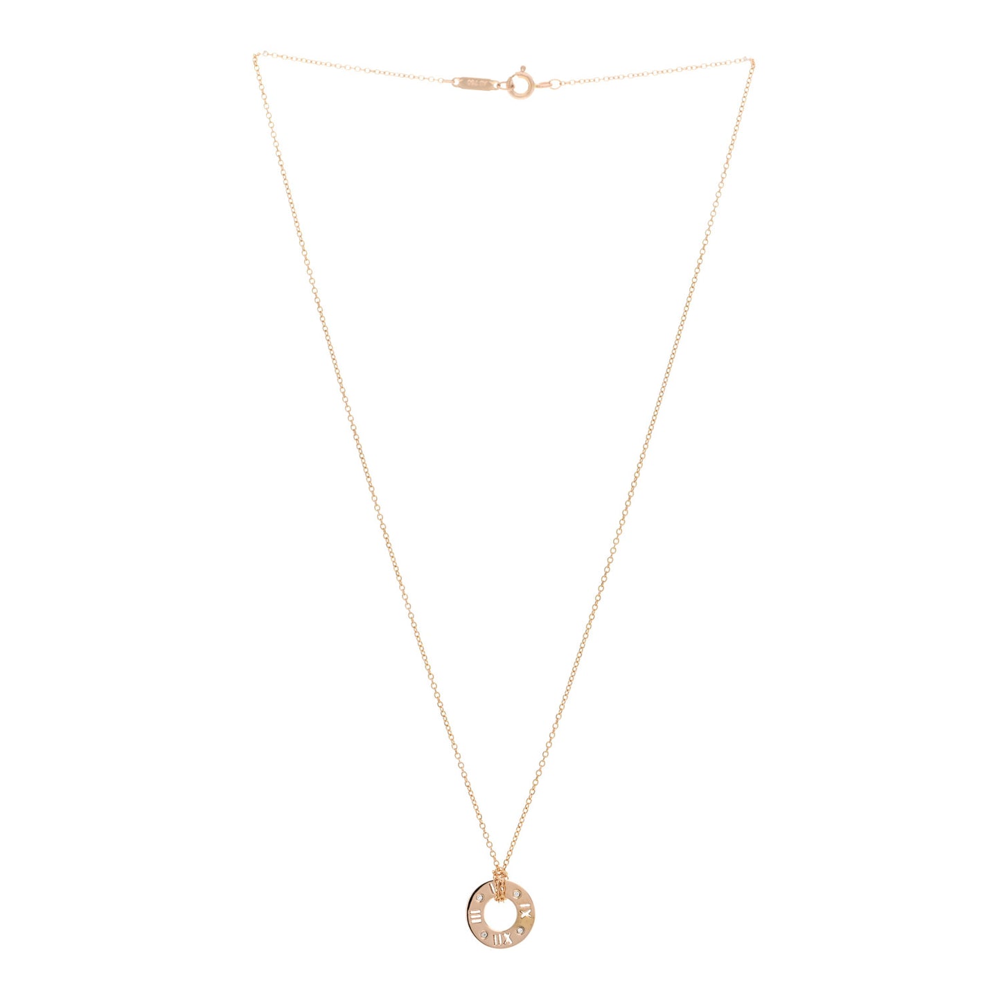 18K Rose Gold Diamond Atlas Pierced Pendant Necklace