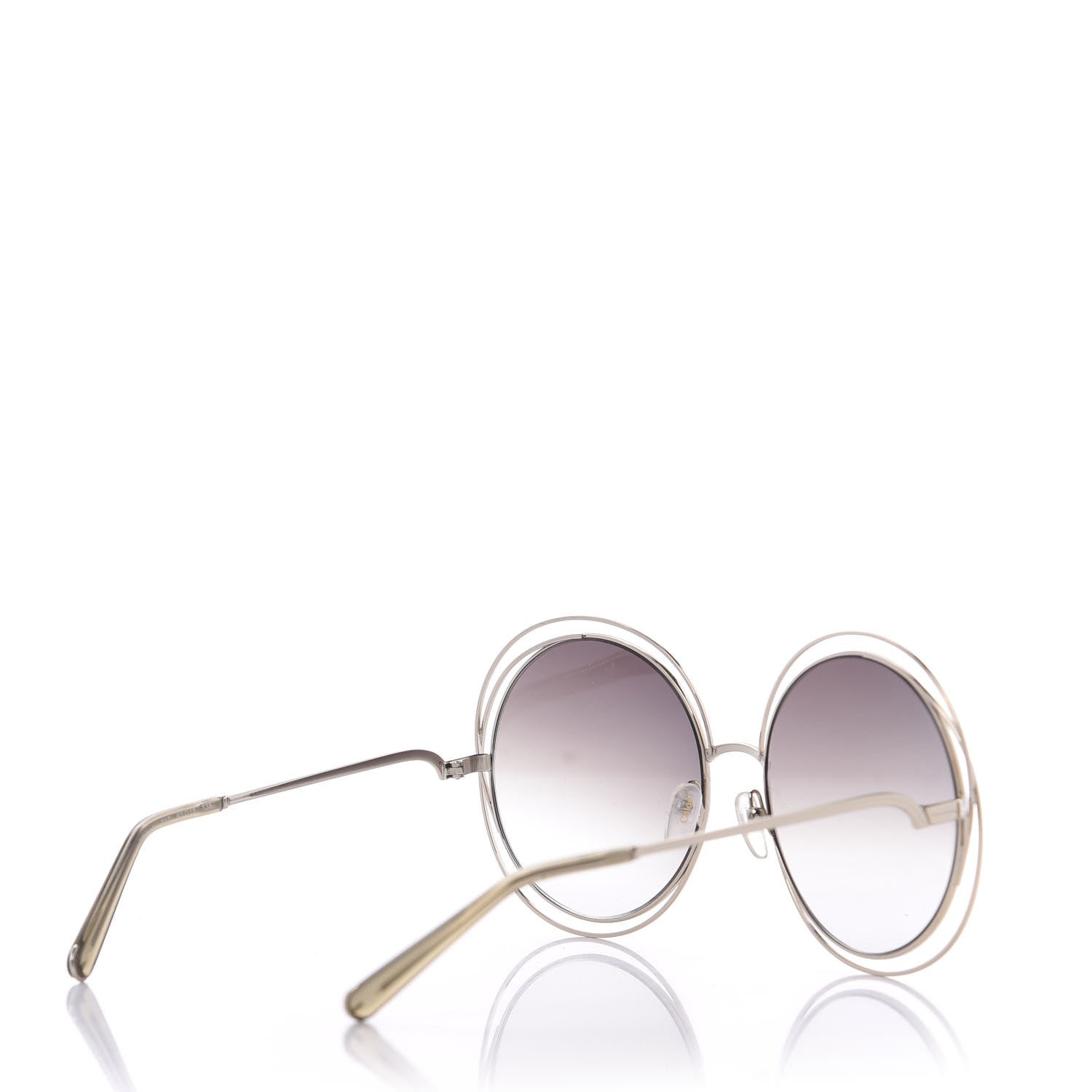 Chloe Oversize Round Carlina Oversized Round Sunglasses CE114S Grey Metallic 4 of 7