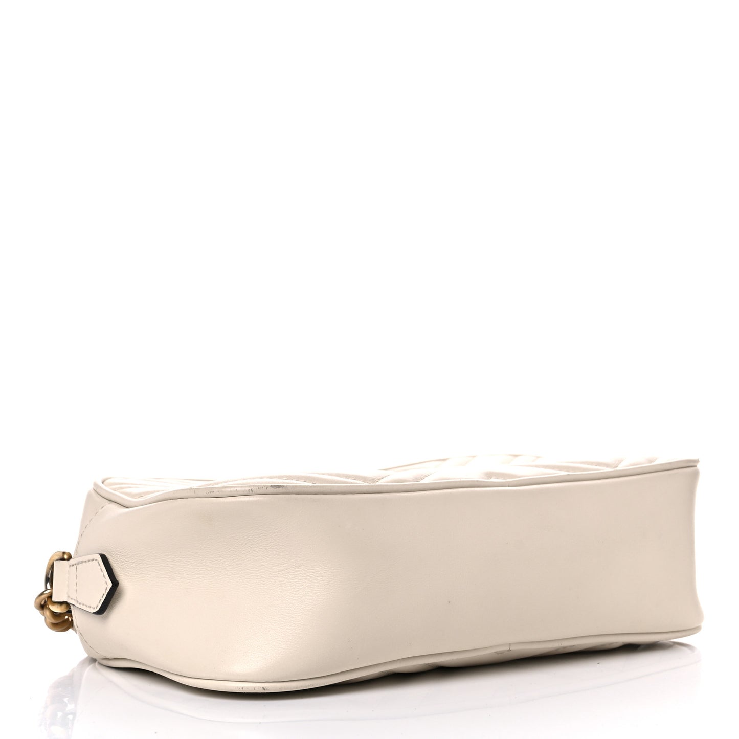 Calfskin Matelasse Small GG Marmont Chain Shoulder Bag White