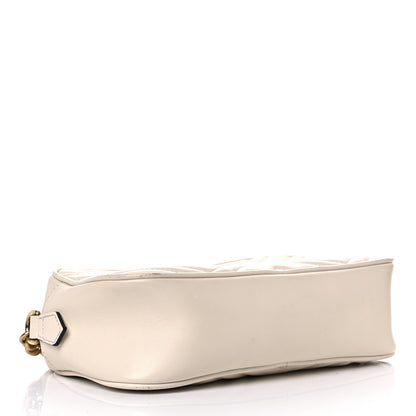 Gucci Calfskin Matelasse Small GG Marmont Chain Shoulder Bag White 4 of 19