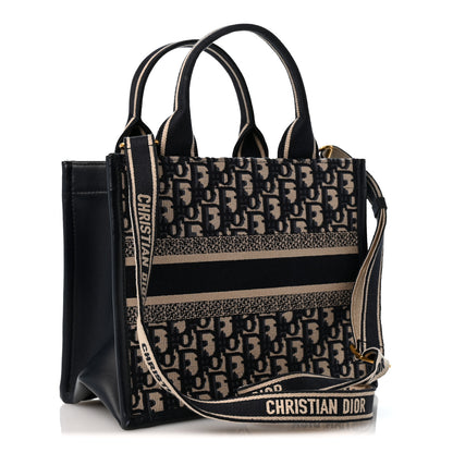 Christian Dior Oblique Calfskin Small Book Tote With Strap Blue Multicolor 3 of 14