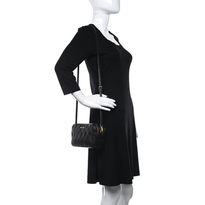 Miu Miu Nappa Matelasse Double Zip Pochette Clutch Black 2 of 10