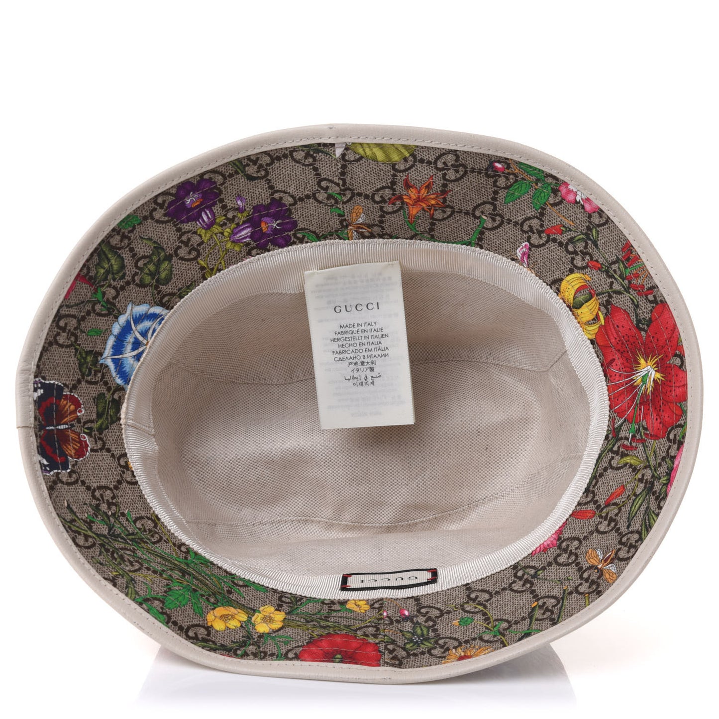 GG Supreme Monogram Flora Fedora Hat S White