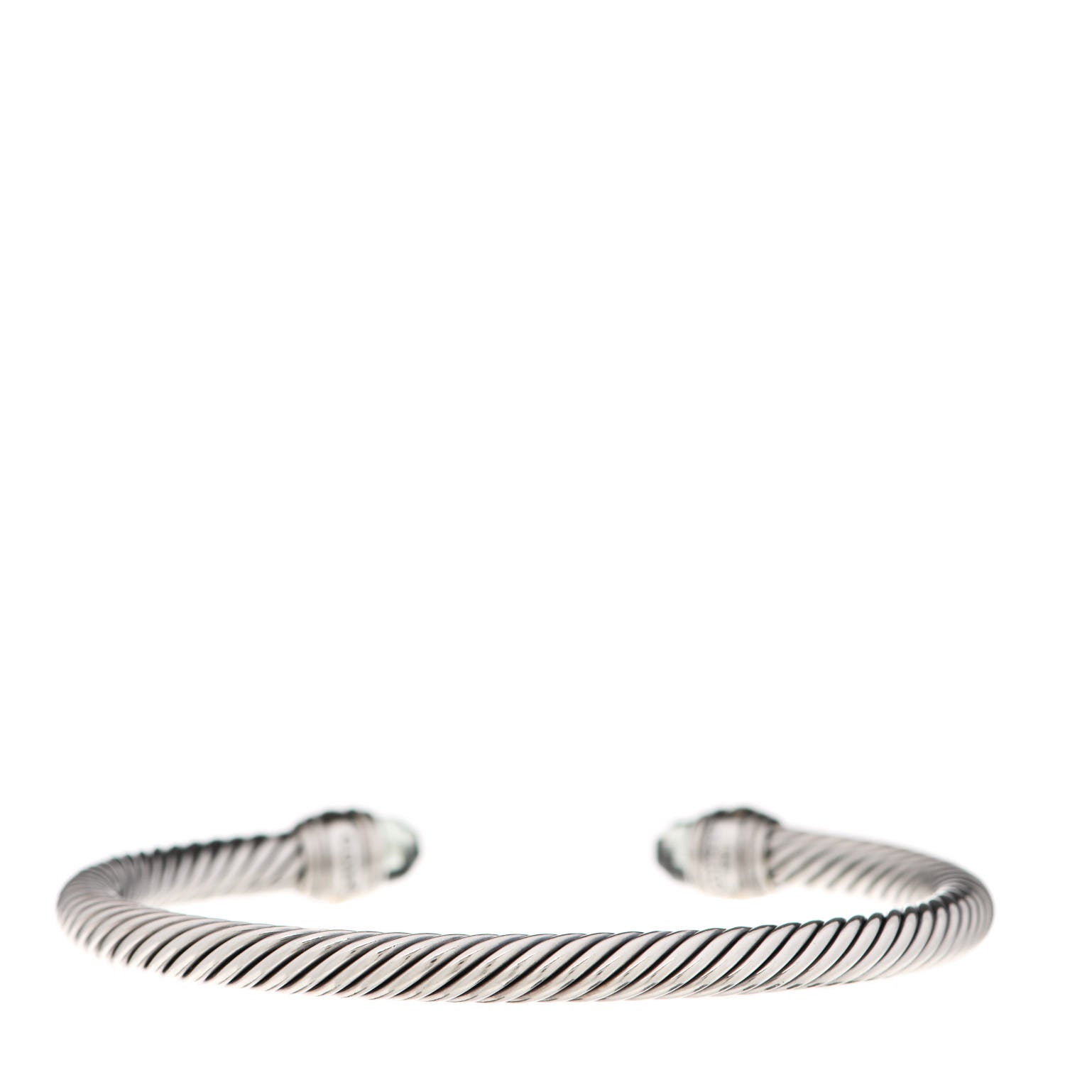 David Yurman Sterling Silver 14K Yellow Gold Prasiolite 5mm Cable Classics Bracelet 2 of 4